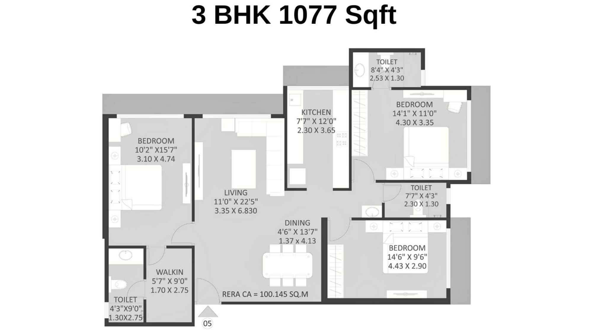 Maithili-The-Trellis-Floor-Plan-3-BHK-1077-Sqft