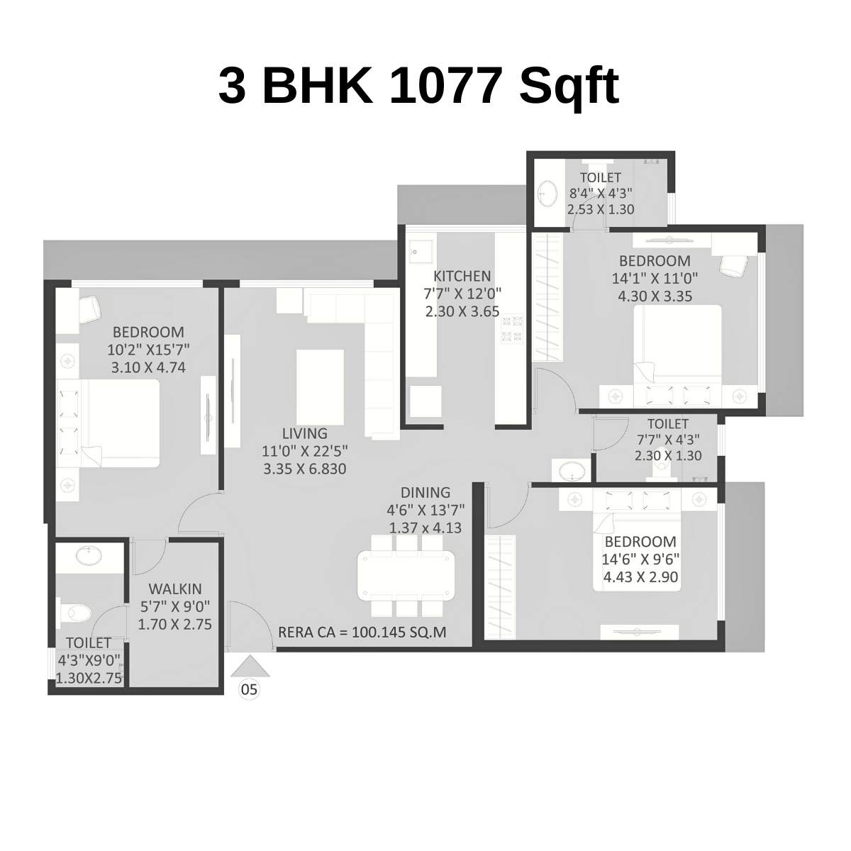 Maithili-The-Trellis-Floor-Plan-3-BHK-1077-Sqft